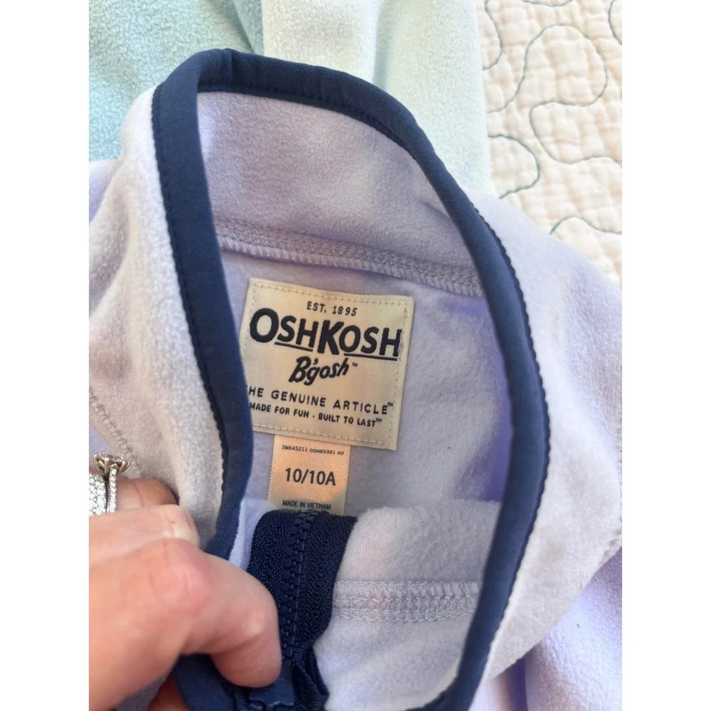OshKosh B'gosh Girls Fleece Jacket 2 Pack Colorblock Heart Blue Purple Size 10